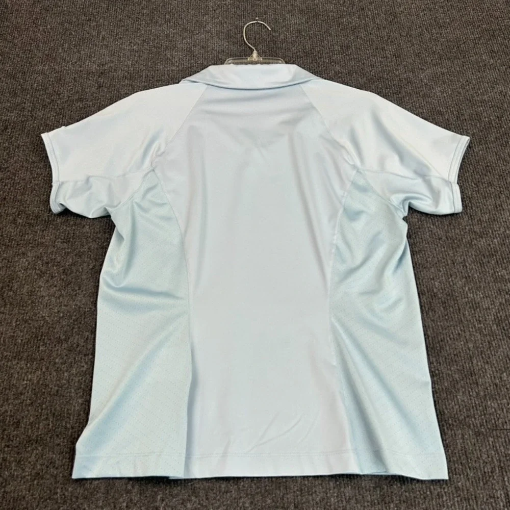 NIKE Golf Dri-Fit Women's Shirt Medium Short Sleeve Polo Ice Blue Preppy Sporty - Picture 9 of 12